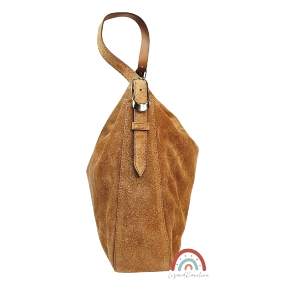 New! J. Crew Berkeley Shoulder Bag in Suede Blonde Espresso - Picture 6 of 16